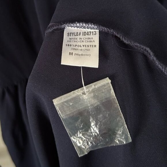 Bohme Navy Blue Collared Maxi Dress, Sz Medium - Picture 12 of 15